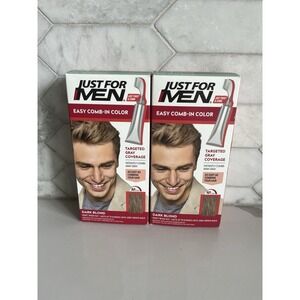 LOT OF 2 Just For Men Easy Comb In Targeted Gray Cover Color Dye Dark Blond